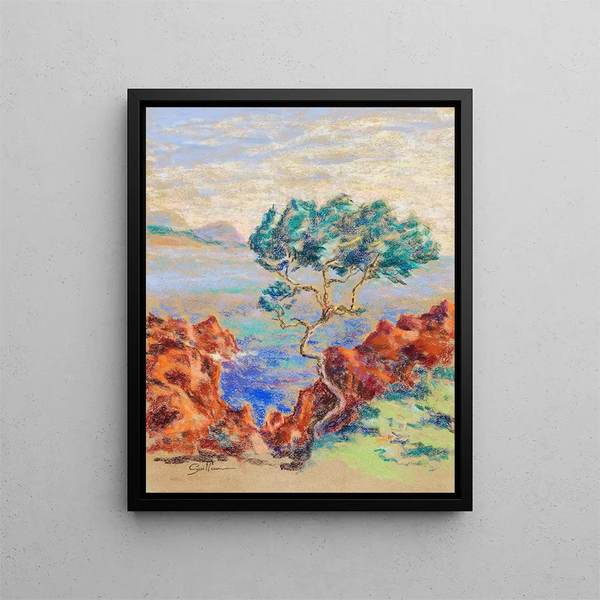 Le Trayas Paisaje del Sur - Armand Guillaumin — cuadro enmarcado en la pared