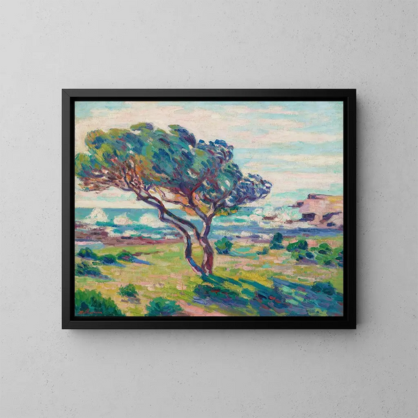 Paisaje del Sur visto desde el Brusc - Armand Guillaumin — cuadro enmarcado en la pared