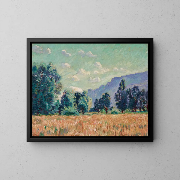 Pontcharra, valle del Isère, el monte Granier al fondo - Armand Guillaumin — cuadro enmarcado en la pared