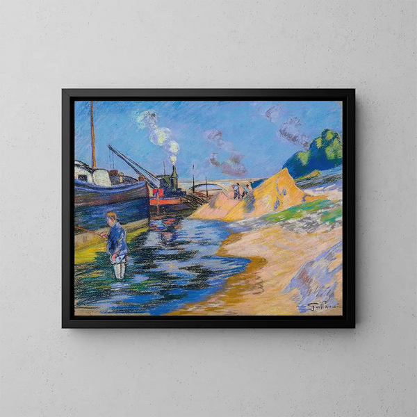 Quai de la Seine à Paris, la Sablire - Armand Guillaumin — cuadro enmarcado en la pared