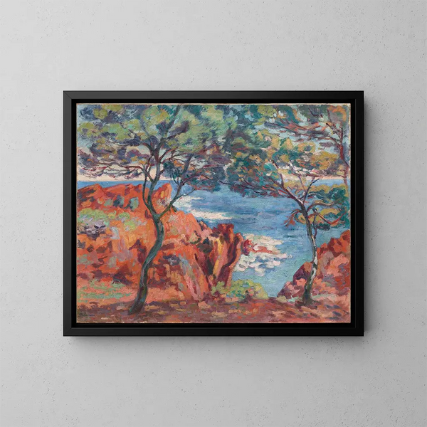 Roches de l'île Besse à Agay - Armand Guillaumin — cuadro enmarcado en la pared