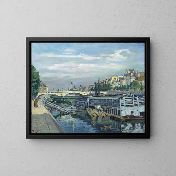 El puente Louis-Philippe - Armand Guillaumin — cuadro enmarcado en la pared