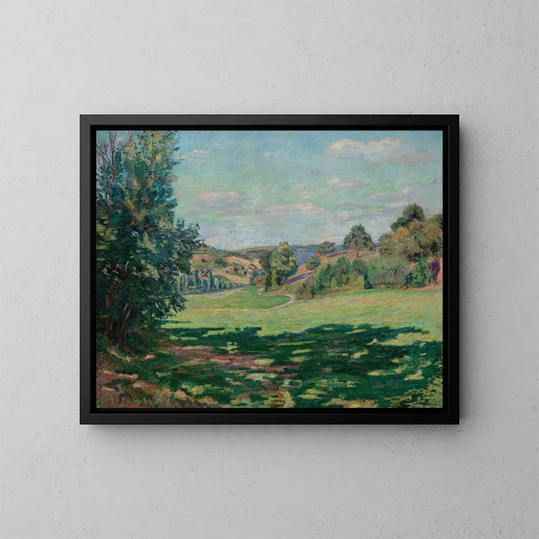 Pueblo en la ladera del valle de Chevreuse - Armand Guillaumin — cuadro enmarcado en la pared
