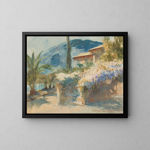 Escena de jardín mediterráneo - Armand Point — cuadro enmarcado en la pared