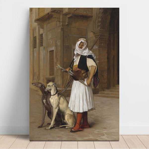 Reproduction of the painting Arnaut and two whippets - Jean-Léon Gérôme