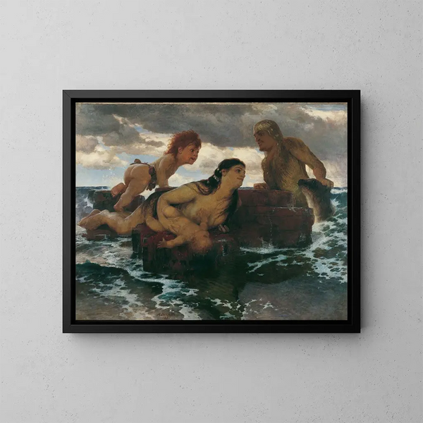 Idylle marine - Arnold Böcklin — cuadro enmarcado en la pared