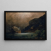 Mountain Lake with Seagulls - Arnold Böcklin — framed artwork on a wall