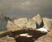 Mountain landscape painting with chamois - Arnold Böcklin — artwork view