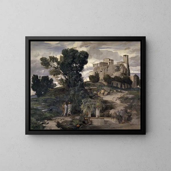 En camino a Emmaüs - Arnold Böcklin — cuadro enmarcado en la pared