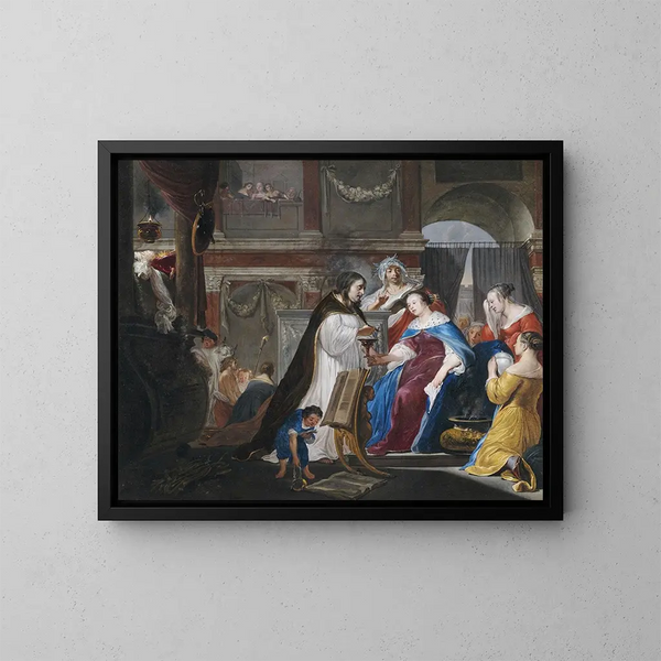 Los funerales de la reina Artemisa para el rey Mausoleo - Arnold Houbraken — cuadro enmarcado en la pared