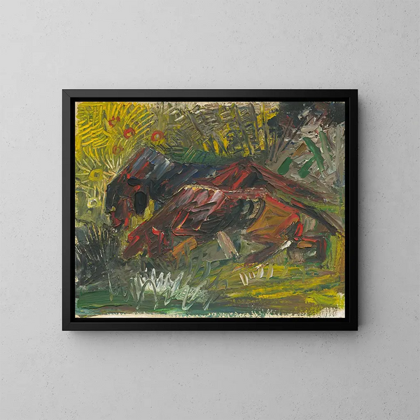 Hunting Dogs - Arnold Peter Weisz-Kubínčan — framed artwork on a wall