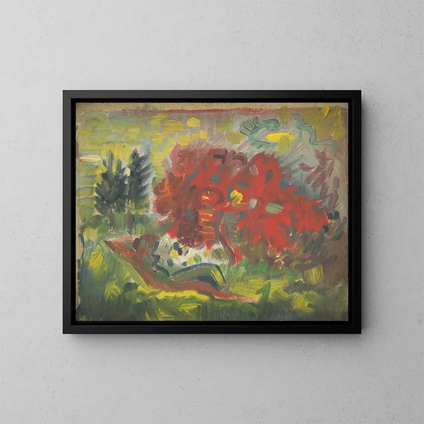 Nu acostado en un jardín - Arnold Peter Weisz-Kubínčan — cuadro enmarcado en la pared