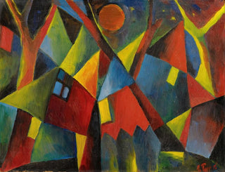 Arnold Topp - Gelbroter Mond ber Strzenden Husern Yellow Moon Over Tumbling Houses.webp