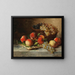 naturaleza muerta con manzanas y uvas - Arthur Alfred Brunel de Neuville — cuadro enmarcado en la pared
