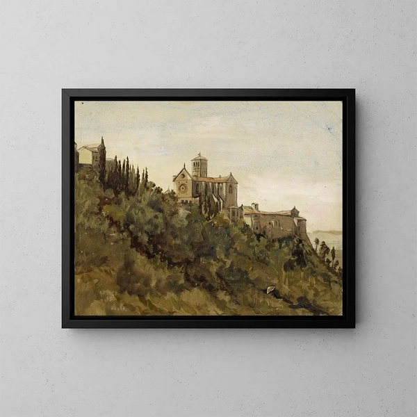 La colina de Asís - Arthur Joseph Gueniot — cuadro enmarcado en la pared