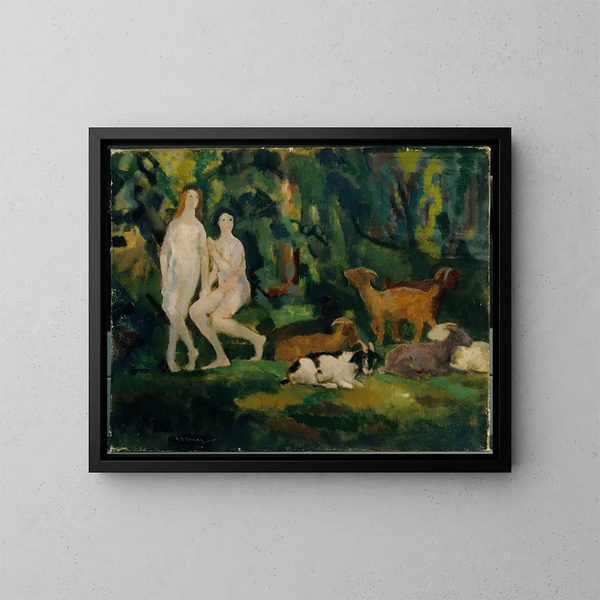 Gouttes de rosée - Arthur Bowen Davies — framed artwork on a wall