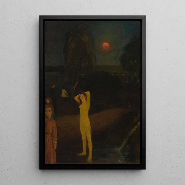 Luna llena - Arthur Bowen Davies — cuadro enmarcado en la pared