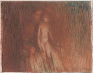 Arthur Bowen Davies - Mother and Child before a Fire.webp