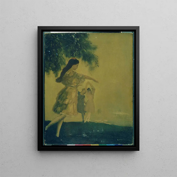 Los Bailarines - Arthur Bowen Davies — cuadro enmarcado en la pared