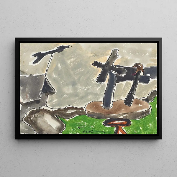 Paisaje con veleta - Arthur Dove — cuadro enmarcado en la pared