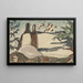 Snowy rooftops and trees painting - Arthur Dove — framed artwork on a wall