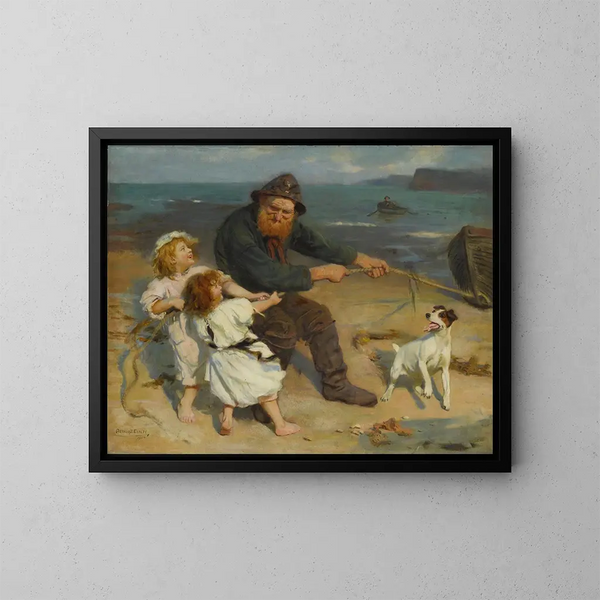 Una escena de puerto - Arthur John Elsley — cuadro enmarcado en la pared