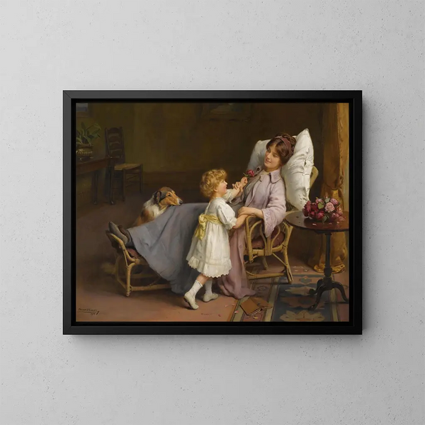 Bien en voie de recuperación - Arthur John Elsley — cuadro enmarcado en la pared