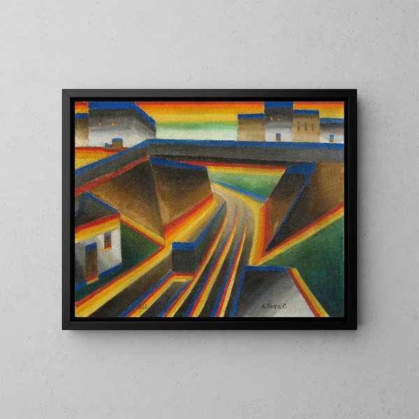 Barrage ferroviaire - Arthur Segal — cuadro enmarcado en la pared
