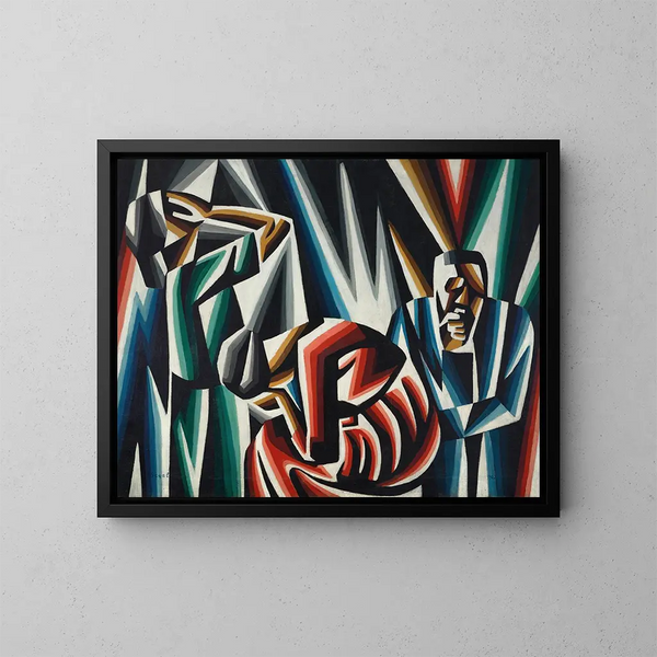 Tres figuras - Arthur Segal — cuadro enmarcado en la pared