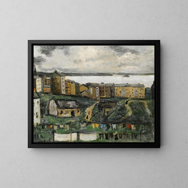 Vista de pueblo - Arthur Segal — cuadro enmarcado en la pared