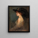 Retrato de perfil de una dama con un gran sombrero de plumas - Arthur von Ferraris — cuadro enmarcado en la pared