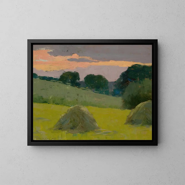 Moliendas de heno - Arthur Wesley Dow — cuadro enmarcado en la pared