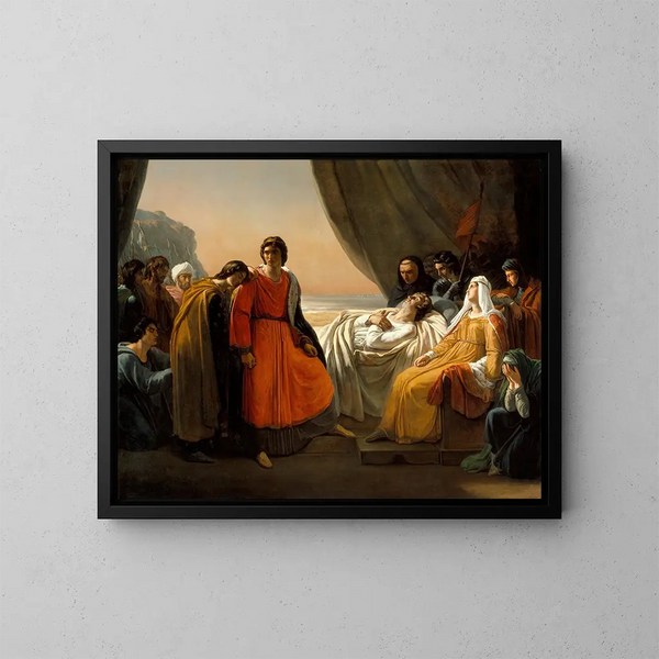 La Muerte de San Luis - Ary Scheffer — cuadro enmarcado en la pared