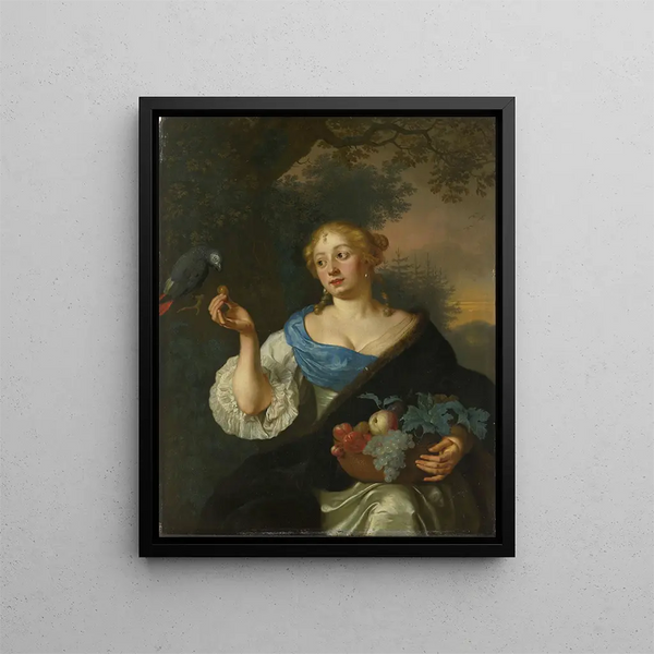 Ary de Vois - A young Woman with a Parrot.webp
