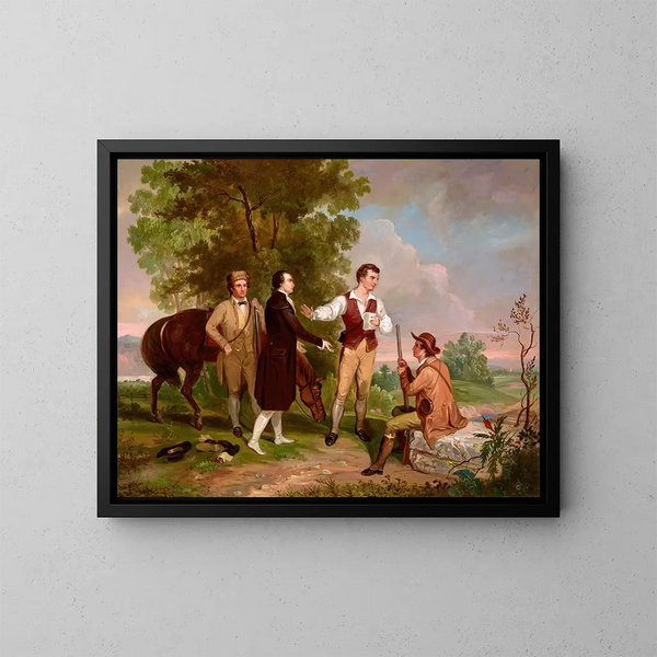 La captura del mayor André - Asher Brown Durand — cuadro enmarcado en la pared