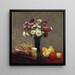 de Asters y frutas sobre una mesa - Henri Fantin-Latour — cuadro enmarcado en la pared