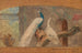 Project for a door top, branch with peacock and other birds - August Allebé — artwork view