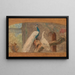 Project for a door top, branch with peacock and other birds - August Allebé — framed artwork on a wall