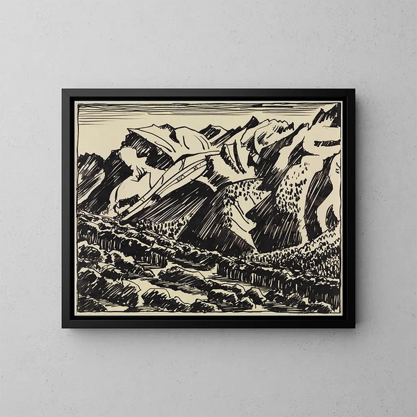 Paisaje de montaña en Bergell - August Babberger — cuadro enmarcado en la pared