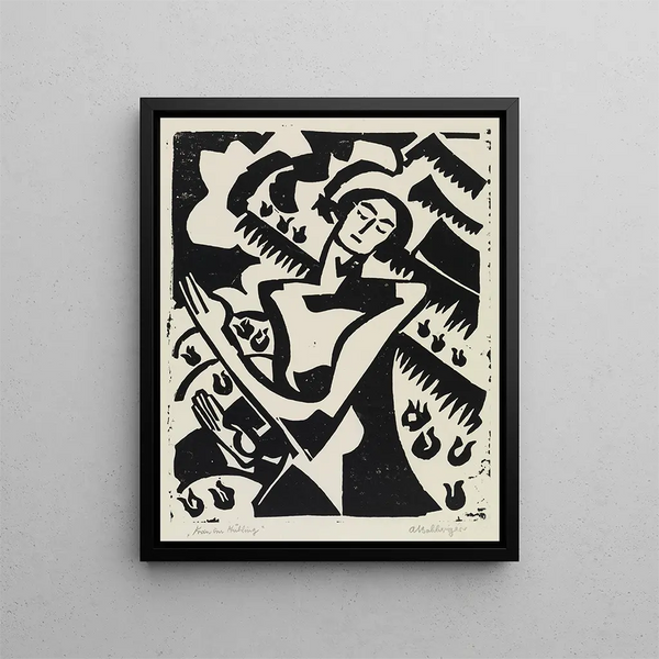 Mujer en primavera - August Babberger — cuadro enmarcado en la pared