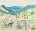 Summer landscape with two houses from the Black Forest in the foreground - August Babberger — artwork view