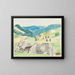 Summer landscape with two houses from the Black Forest in the foreground - August Babberger — framed artwork on a wall