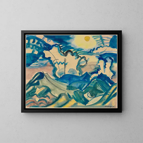 Paisaje en el Klausenpass por la tarde - August Babberger — cuadro enmarcado en la pared