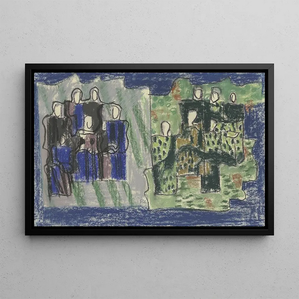 Dos grupos femeninos - August Babberger — cuadro enmarcado en la pared