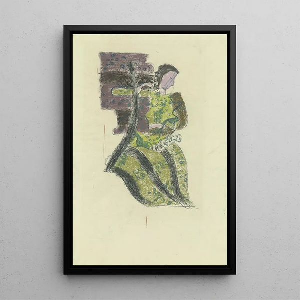 Figura femenina hacia la derecha - August Babberger — cuadro enmarcado en la pared