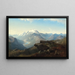 Mountain Landscape Painting - August Becker — framed artwork on a wall