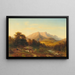 Vista del Untersberg al atardecer - August Becker — cuadro enmarcado en la pared