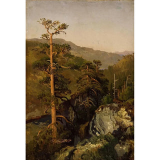 August Cappelen - Rocky Landscape with Pinetrees.webp