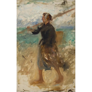 August Hagborg - A Fishergirl from the North of France Study.webp