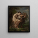 Estudio de una ninfa junto a un jarrón de flores - August Jernberg — cuadro enmarcado en la pared